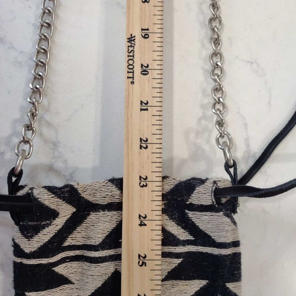 American Eagle Out Bag S Crossbody Boho Aztec Leather Canvas Festival Western - Picture 11 of 16